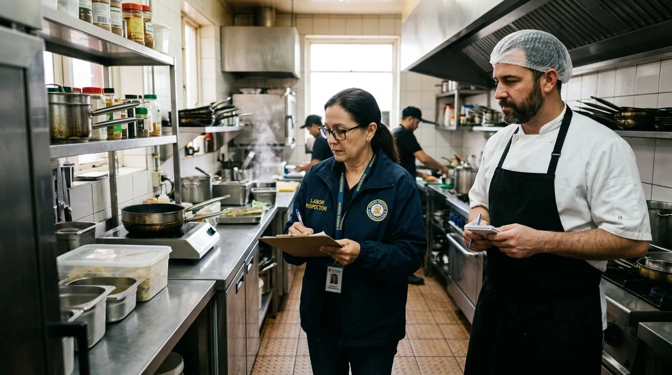 Contrôle de l'inspection du travail en restauration : points vérifiés, procédure et sanctions